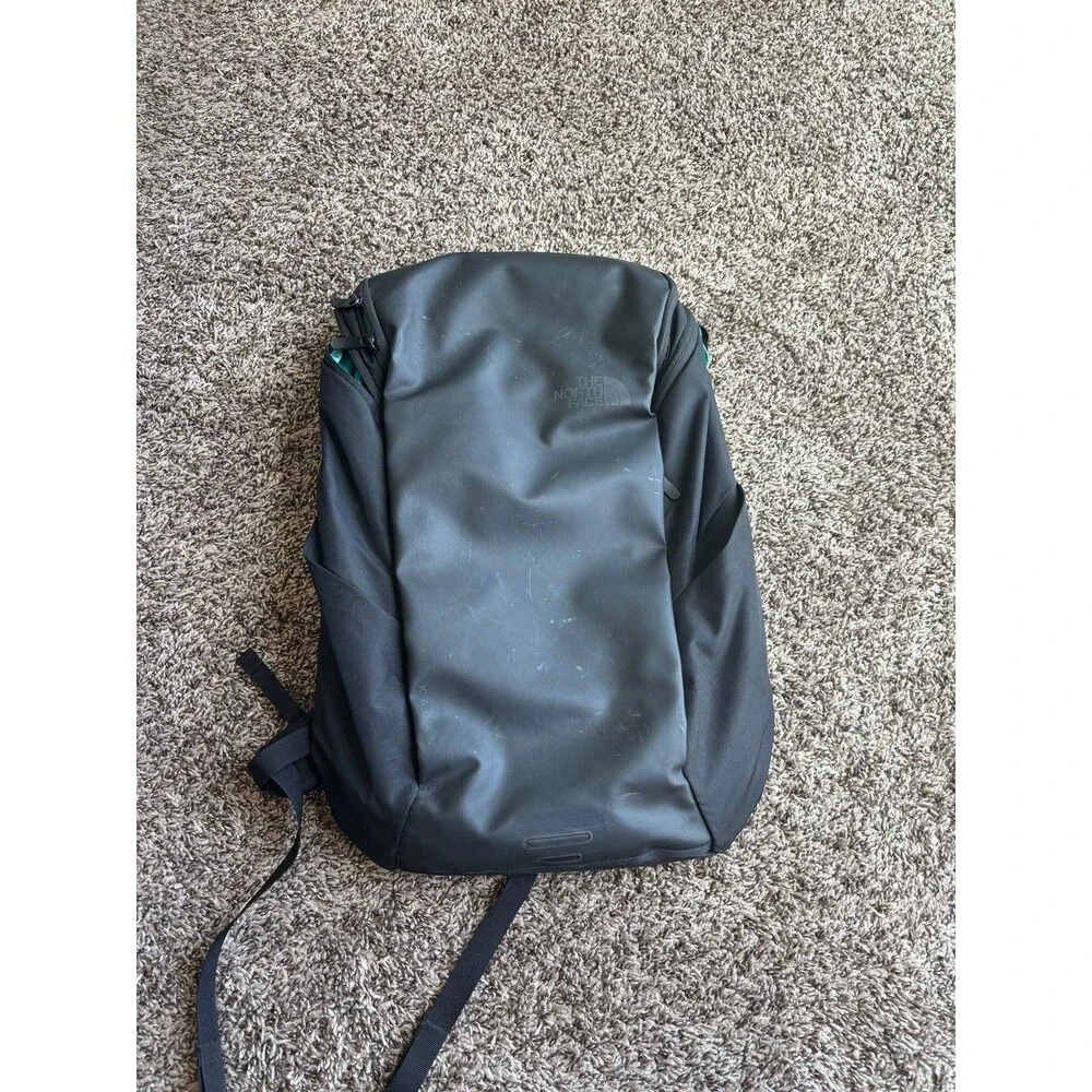 The North Face Kaban Backpack Laptop Bag Black Teal Turquoise Interior Active